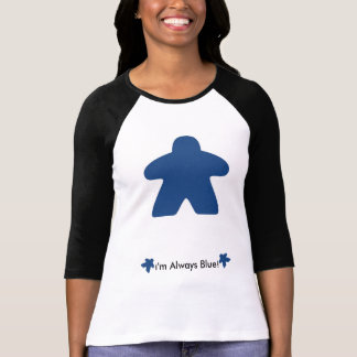 Ik speel altijd blauw Meeple T-Shirt