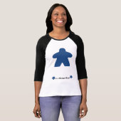 Ik speel altijd blauw Meeple T-Shirt (Voorkant volledig)