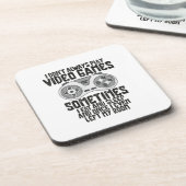 Ik speel altijd videospelletjes Humor grappig Bier Onderzetter (Linkerzijde)