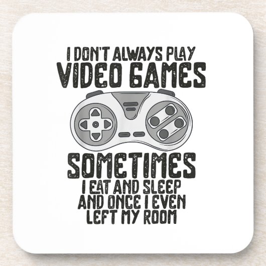 Ik speel altijd videospelletjes Humor grappig Bier Onderzetter (Voorkant)