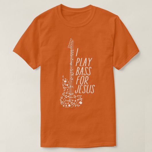 Ik speel bas voor jesus t-shirt (Design voorkant)