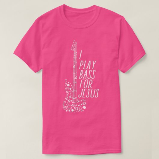 Ik speel bas voor jesus t-shirt (Design voorkant)