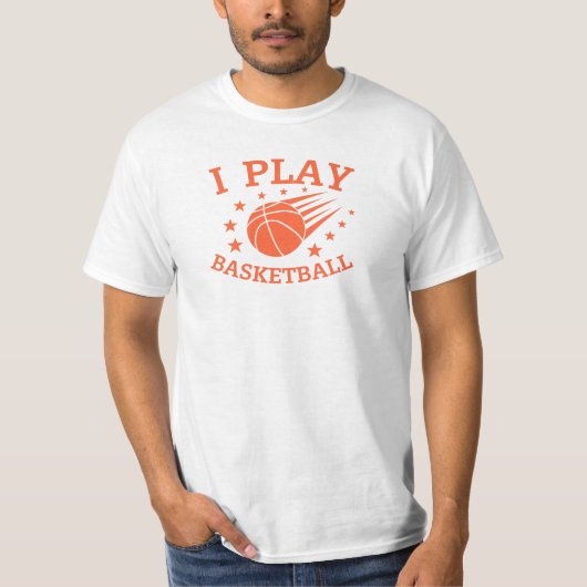 Ik speel basketbal. Sportspeler T-shirt (Voorkant)