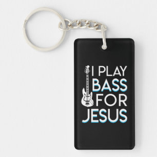 Ik speel Bass Jesus Christelijk Bass Guitar Sleutelhanger