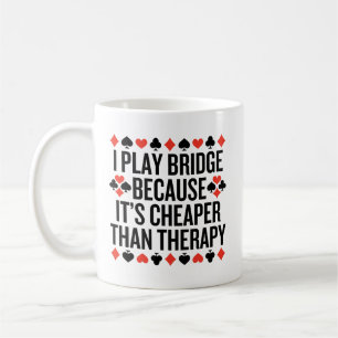 Ik speel bridge goedkoper dan therapie koffiemok