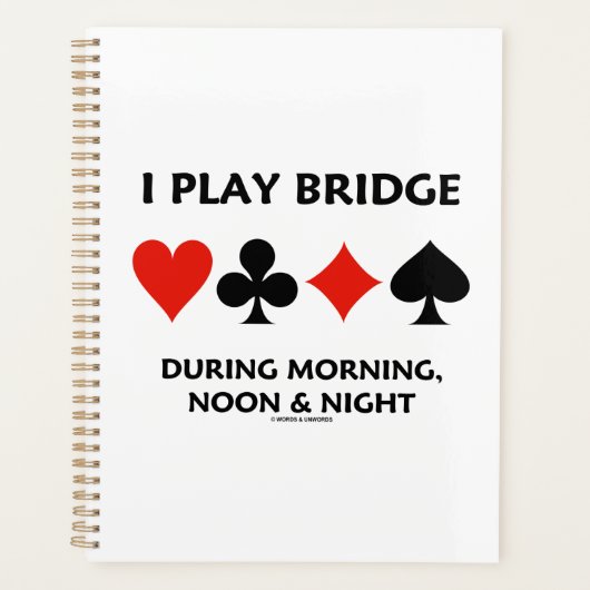 Ik speel bridge 's ochtends, 's middags en 's avon planner (Voorkant)