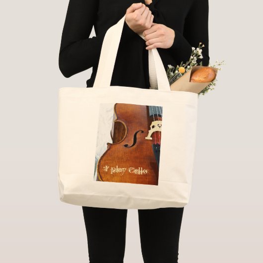 Ik speel Cello Grote Tote Bag (Voorkant (product))