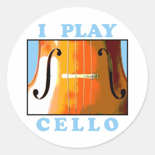 Ik speel cello ronde sticker (Voorkant)