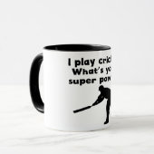 Ik speel cricket Super Power Mok (Voorkant links)
