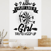 Ik speel dart als een meisje poster (Keuken)