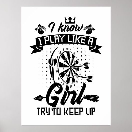 Ik speel dart als een meisje poster (Voorkant)