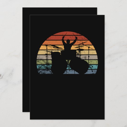 Ik speel de drums bedankkaart (Voorkant / Achterkant)