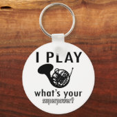 Ik speel de Franse hoorn Sleutelhanger (Voorkant)