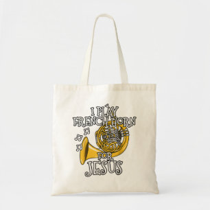 Ik speel de Franse hoorn voor Jezus, Church Brass Tote Bag