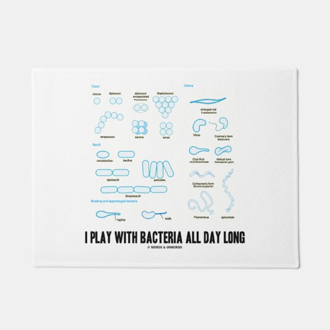 Ik speel de hele dag met bacteriën, lange microbio deurmat (Voorkant)