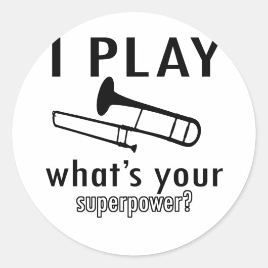 Ik speel de trombone ronde sticker (Voorkant)