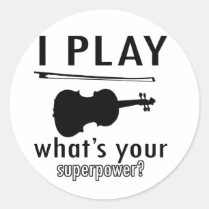 Ik speel de Violin Ronde Sticker