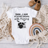 Ik speel drums met mama Funny Drummer Gif. Romper
