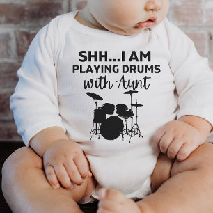 Ik speel drums met tante Funny Drummer Gift Romper