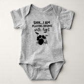 Ik speel drums met tante Funny Drummer Gift Romper (Voorkant)