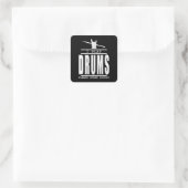 Ik speel Drums PLease Speak Louly - Drummers Citaa Vierkante Sticker (Tas)
