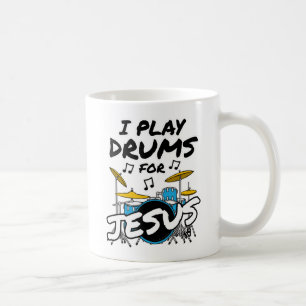 Ik speel drums voor Jesus, een Christelijke drumme Koffiemok