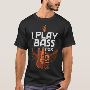 Ik speel een tas voor Jesus Guitar Player Musician T-shirt