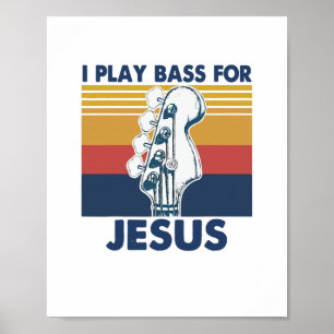 Ik speel een tas voor Jezus Guitar Vintage Poster