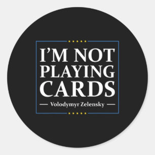 Ik speel geen kaarten - Vrede voor Oekraïne Oe Fla Ronde Sticker