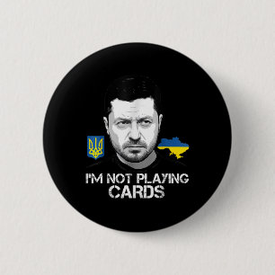 Ik speel geen Zelensky Trump Support Ronde Button 5,7 Cm