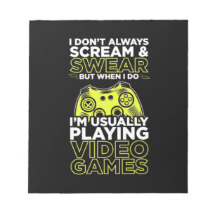 Ik speel gewoonlijk videogames notitieblok