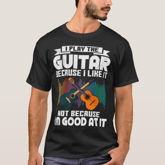 Ik speel gitaar omdat ik het leuk vind voor Guitar T-shirt (Voorkant)