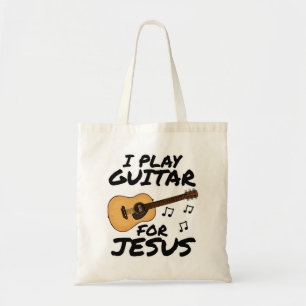 Ik speel gitaar voor Jesus Church, akoestische git Tote Bag