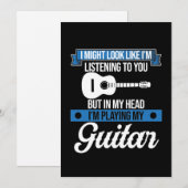 Ik speel gitaarmuzikant Guitar Music Player Bedankkaart (Voorkant / Achterkant)