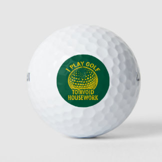 Ik speel golf om huishoudelijk werk te vermijden G Golfballen