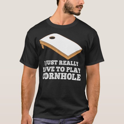 Ik speel graag Cornhole. T-shirt (Voorkant)