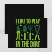 Ik speel graag in de vuiltuin liefhebbers tuin briefkaart (Voorkant / Achterkant)