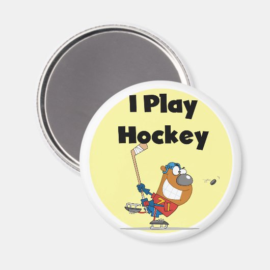 Ik speel Hockey Tshirts en cadeaus Magneet (Voorkant / Achterkant)