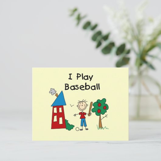 Ik speel honkbal briefkaart (Staand voorkant)