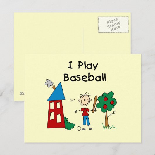 Ik speel honkbal briefkaart (Voorkant / Achterkant)