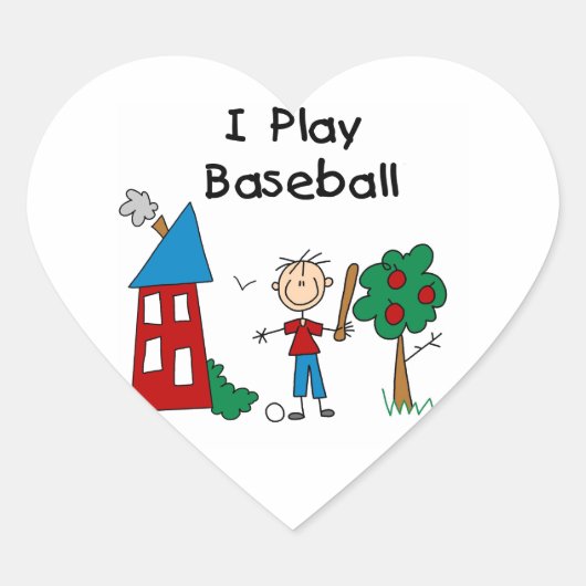 Ik speel honkbal hart sticker (Voorkant)