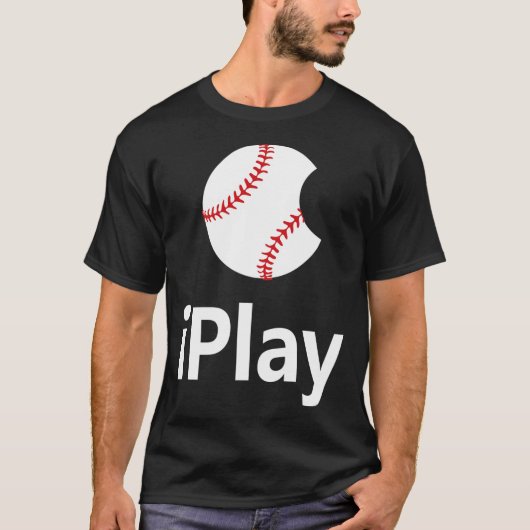 ik speel honkbal Logo baseball grappig met honkbal T-shirt (Voorkant)