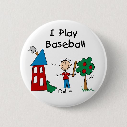 Ik speel honkbal ronde button 5,7 cm (Voorkant)