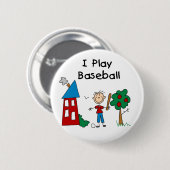 Ik speel honkbal ronde button 5,7 cm (Voorkant /achterkant)