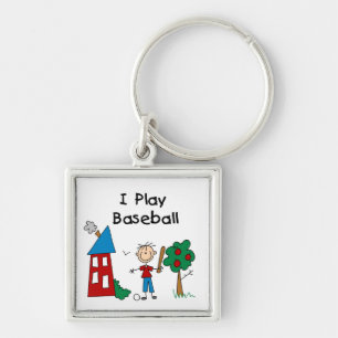 Ik speel honkbal sleutelhanger