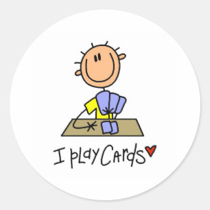Ik speel kaarten ronde sticker