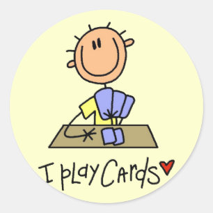 Ik Speel Kaarten T-shirts en Cadeaus Ronde Sticker