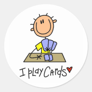 Ik Speel Kaarten T-shirts en Cadeaus Ronde Sticker