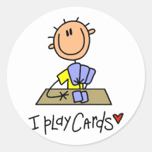 Ik Speel Kaarten T-shirts en Cadeaus Ronde Sticker