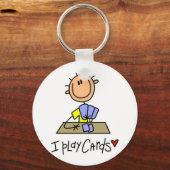 Ik speel Kaarten Tshirts en geschenken Sleutelhanger (Voorkant)